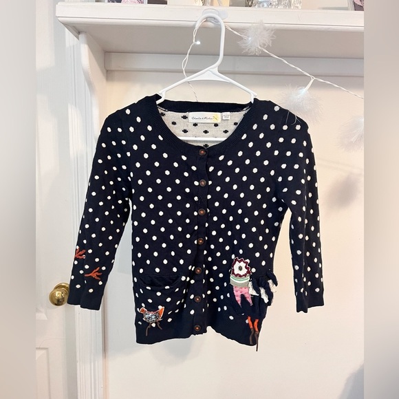 FINAL PRICE Anthropologie Charlie and Robin Snowbird Polka Dot Cardigan - Picture 2 of 15